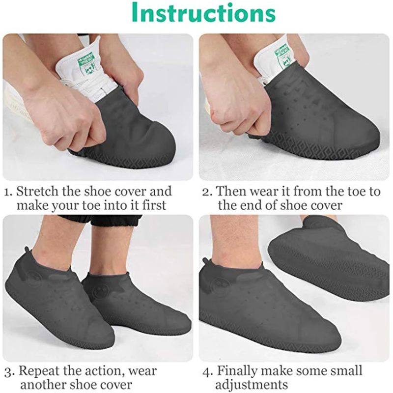 Водонепроницаемые резиновые силиконовые чехлы для обуви многоразовые