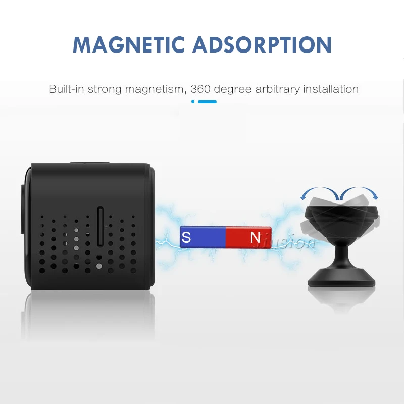 1080P Wifi мини камера с магнитным корпусом ночного видения HD видео аудио рекордер