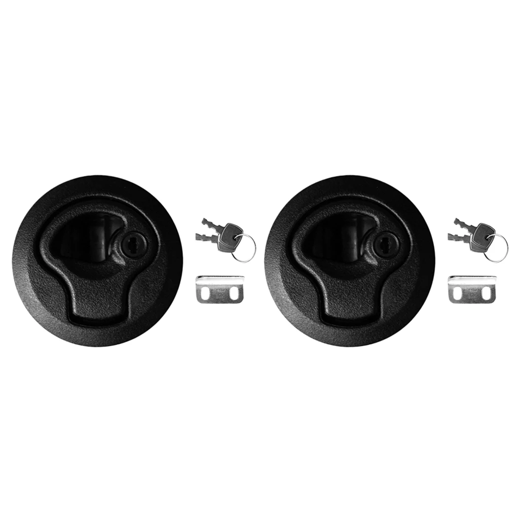 

MagiDeal 2pcs 2' Flush Pull Slam Latch with Keys 1/4' Door for Boat Deck Hatch