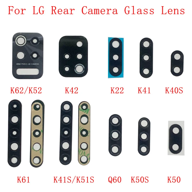 

2Pcs Back Rear Camera Glass Lens For LG K62 K52 K42 K22 K41S K51S K61 K50S K50 K40S K40 Q60 Q70 K20 K30 2019 Camera Glass Lens