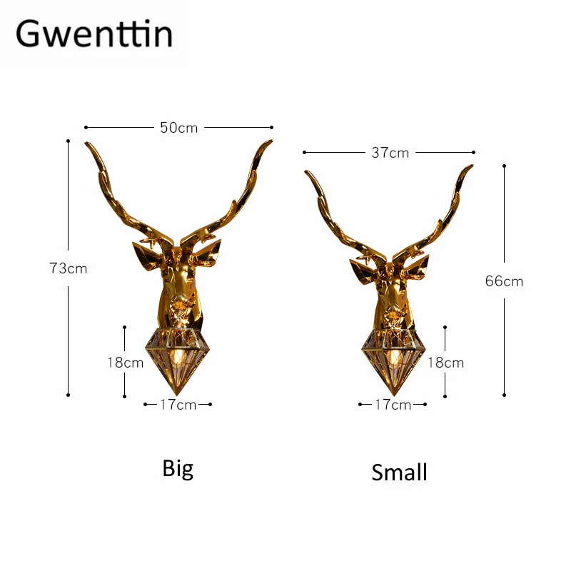 Винтажные Настенные светильники с золотым оленем настенный светильник со