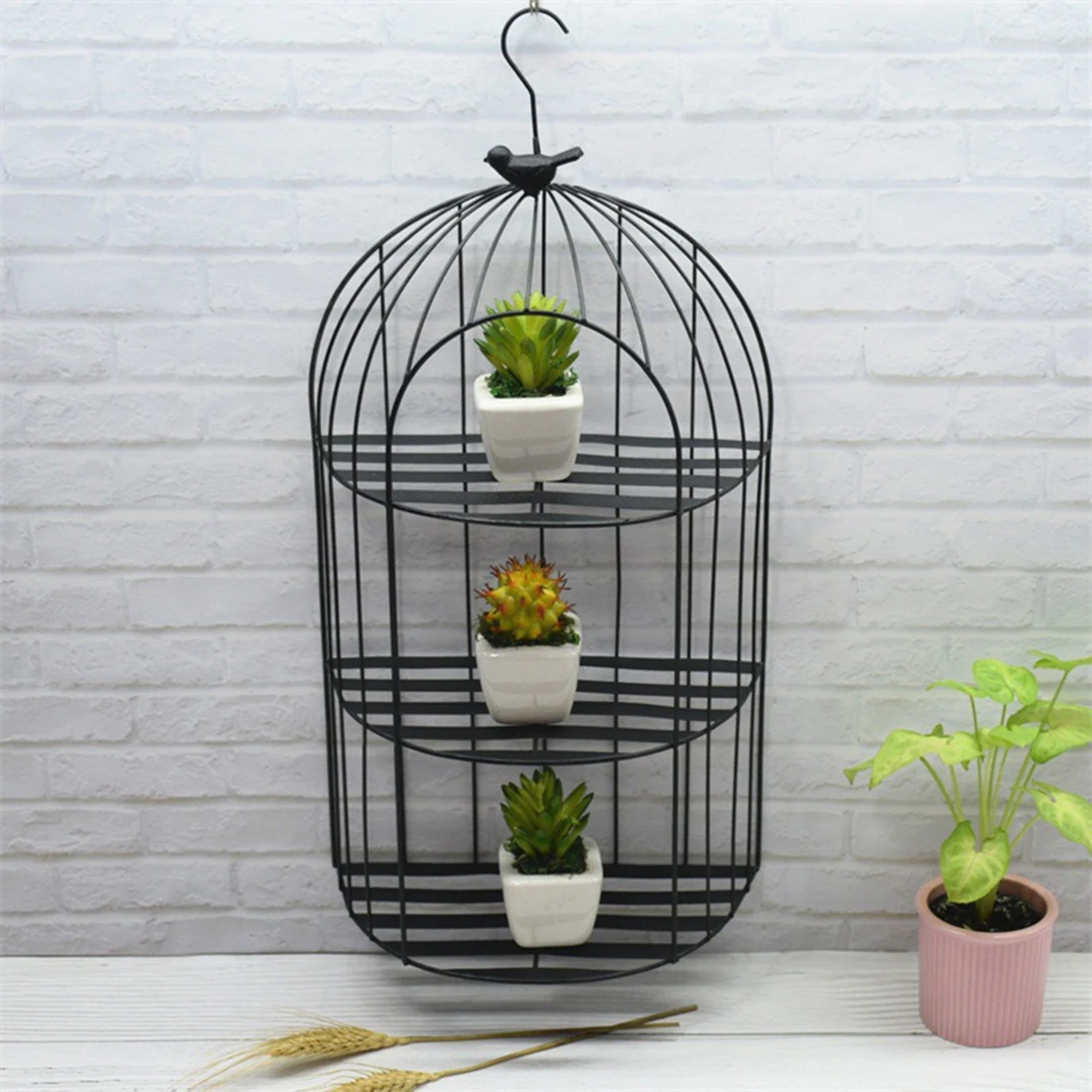 Новый Ретро скандинавском стиле клетка настенное крепление цветочный горшок для