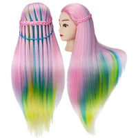 teaching head wig mannequin head rainbow head model hairdressing cosmetology doll head practice styling manikin head multicolour