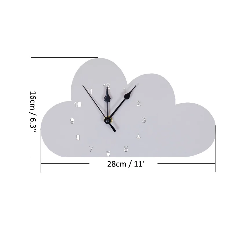 

Modern Design Wooden Wall Clock Children Kids Room Cloud shaped Decorative Slilent Clocks Living Room Nursery Home Decor