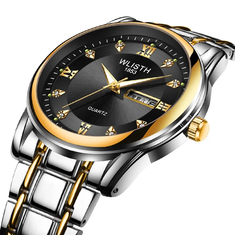 

Часы наручные мужские кварцевые с хронографом, модные спортивные брендовые Роскошные водонепроницаемые из нержавеющей стали