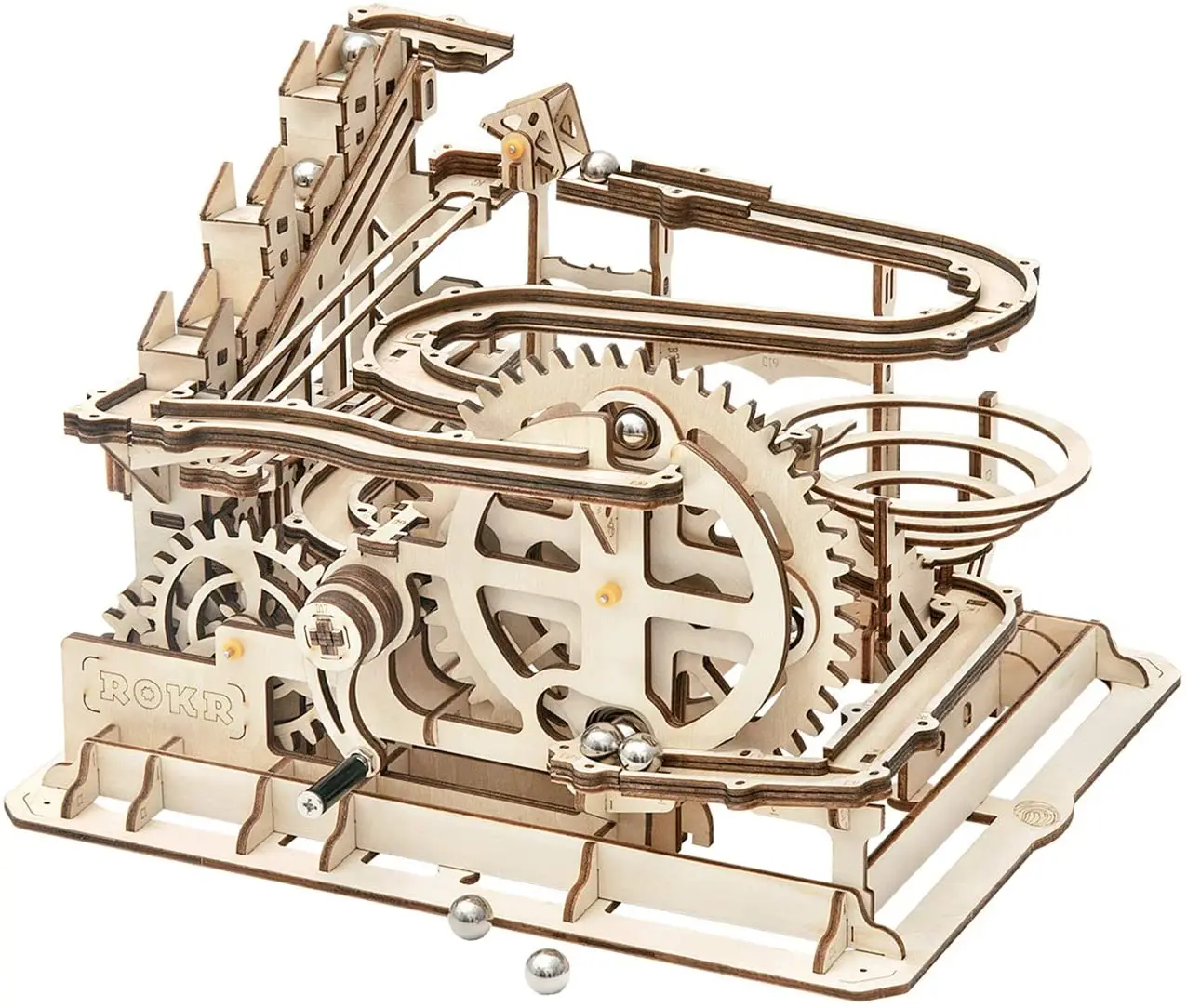 

3D деревянная мраморная головоломка, Ремесленная игрушка, подарок для взрослых и девочек-подростков, Возраст 14 +, DIY модели, строительные наборы-водное колесо Coaster