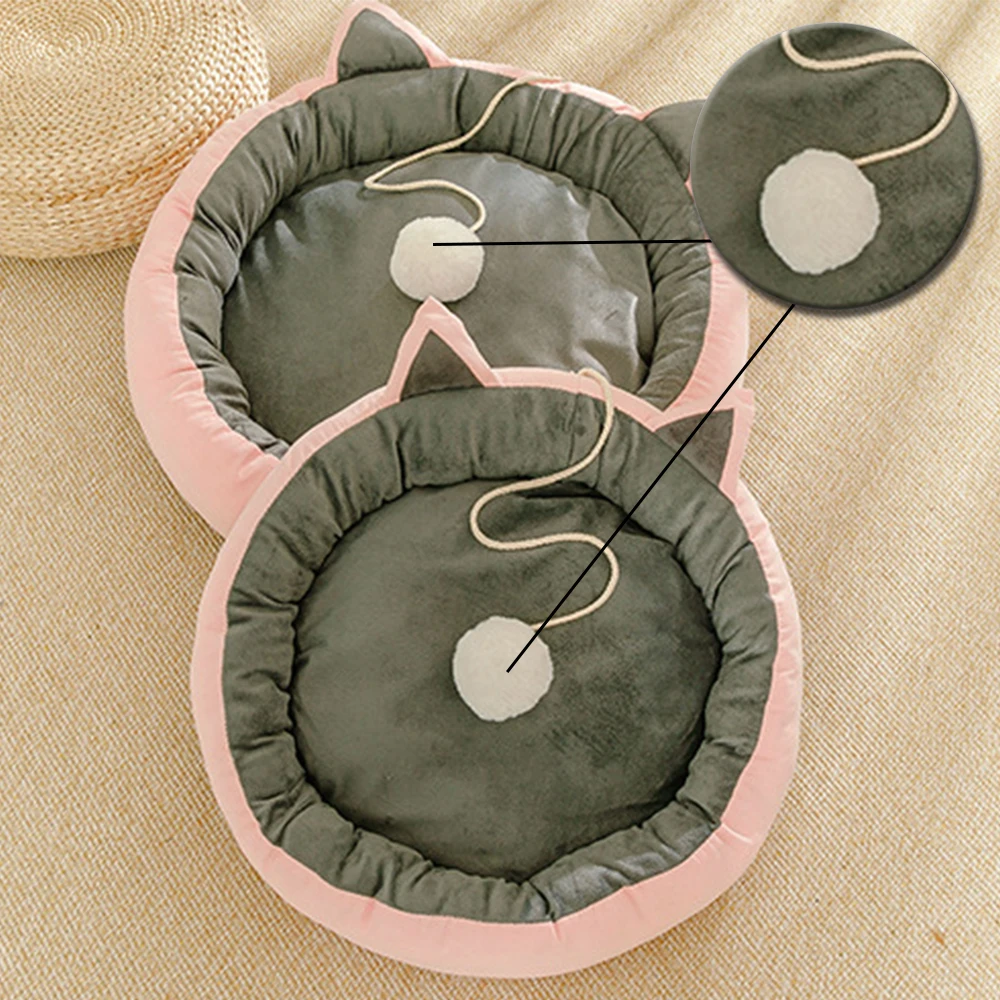 Хлопковая кровать для кошек коврик DVA зимняя теплая Милая Подушка лежанки