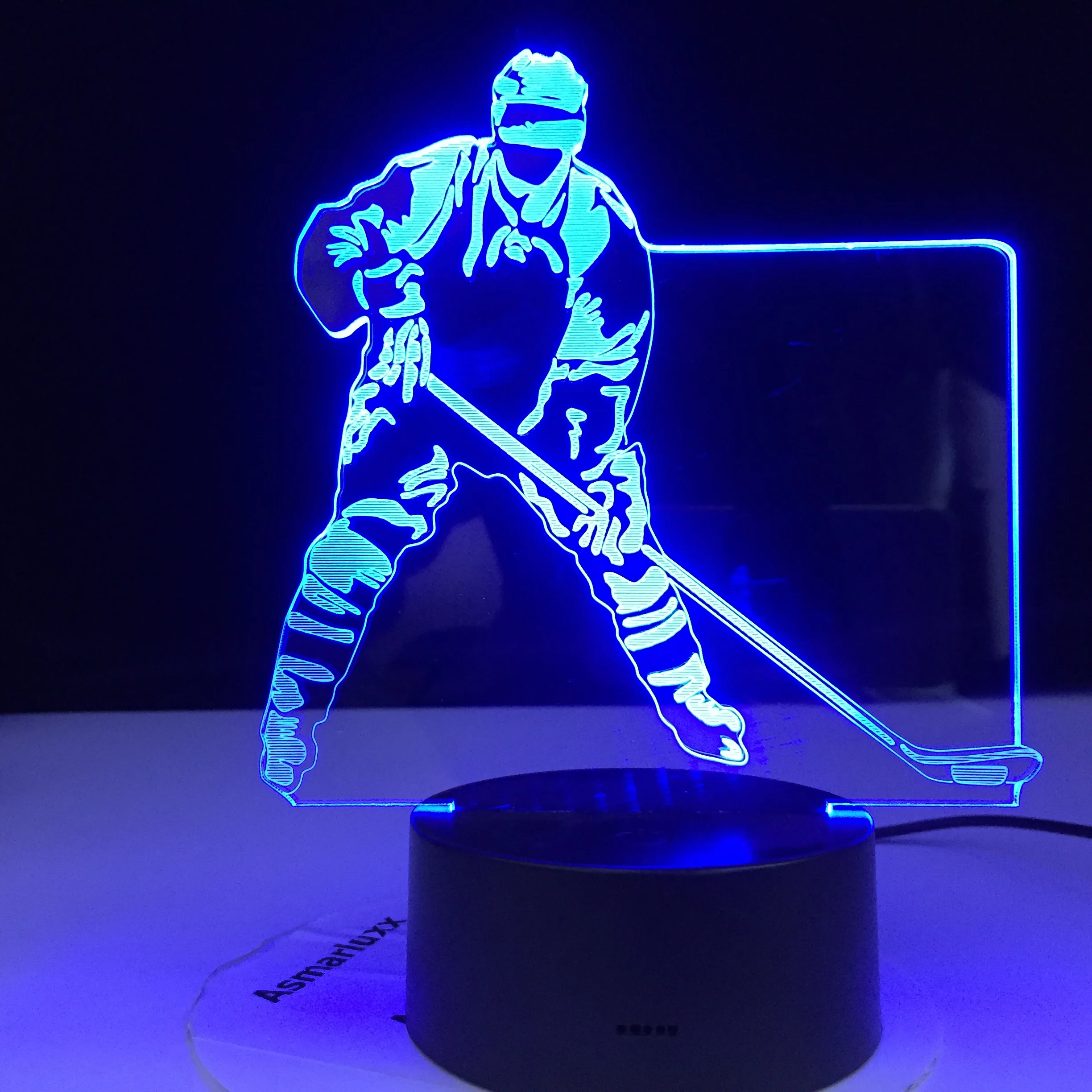 3d лампа для хоккея с шайбой 7 цветов визуальные светодиодные ночники детей