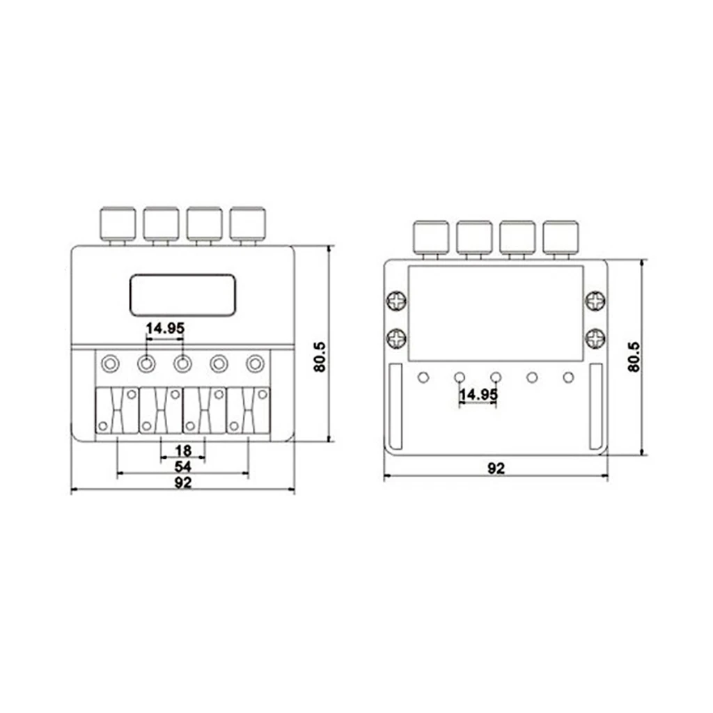 

1 Set 4 String Headless Bass Guitar Bridge System Tailpiece for Electric Bass Part Headless Electric Bass Replacement