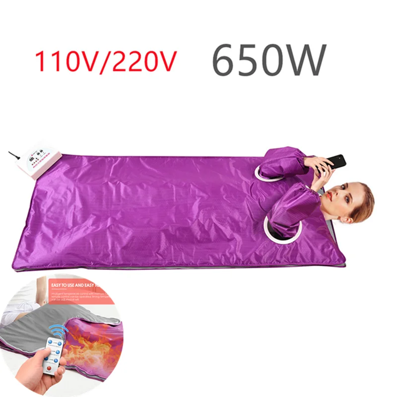 Manta t&eacute;rmica para Sauna Infrarrojo, manta el&eacute;ctrica para cuerpo, Spa, Dise&ntilde;o de manga de mano estirable, Digital, 2021 W, novedad de 650-0