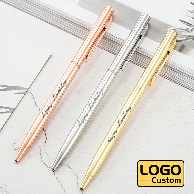 

New Metal Advertising Ballpoint Pen Teacher Gift Pen Business Office Signature Pen Custom Logo Student Stationery Wholesale