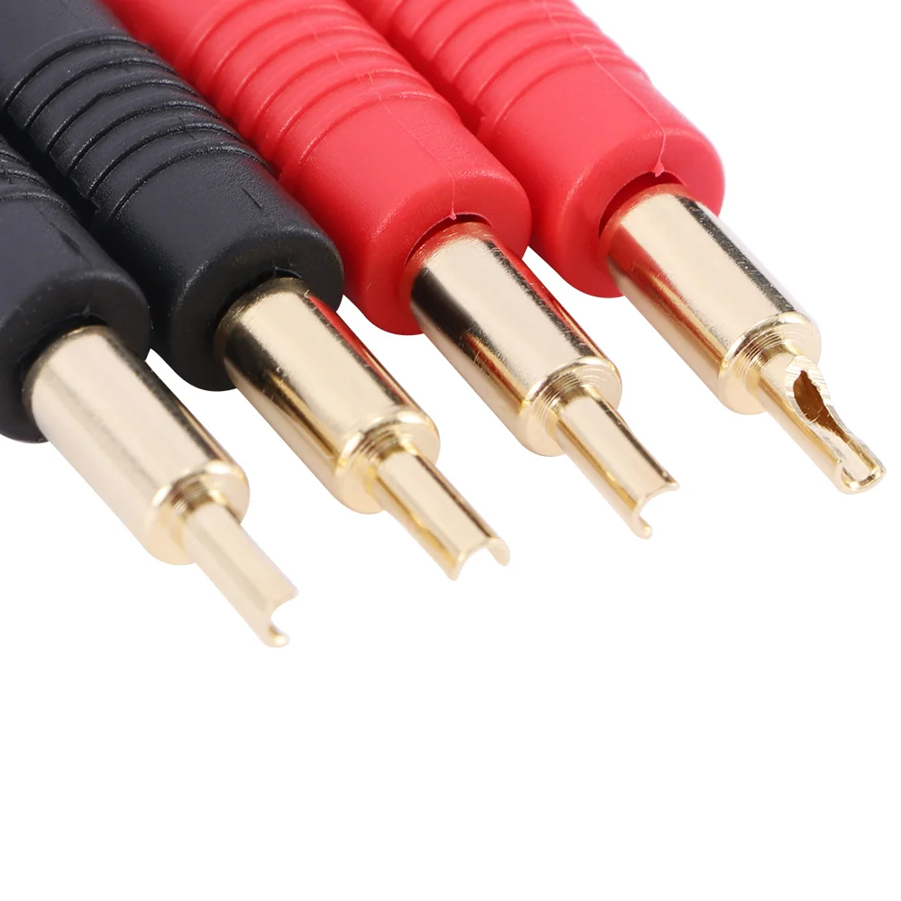4 шт. Новые мм черные красные вилки Позолоченные Музыкальные динамики кабель