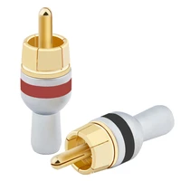 rca connector copper gold plated hifi rca male plugs and sockets 5mm jack audio cable lotus plug adapter rca speakers amplifier