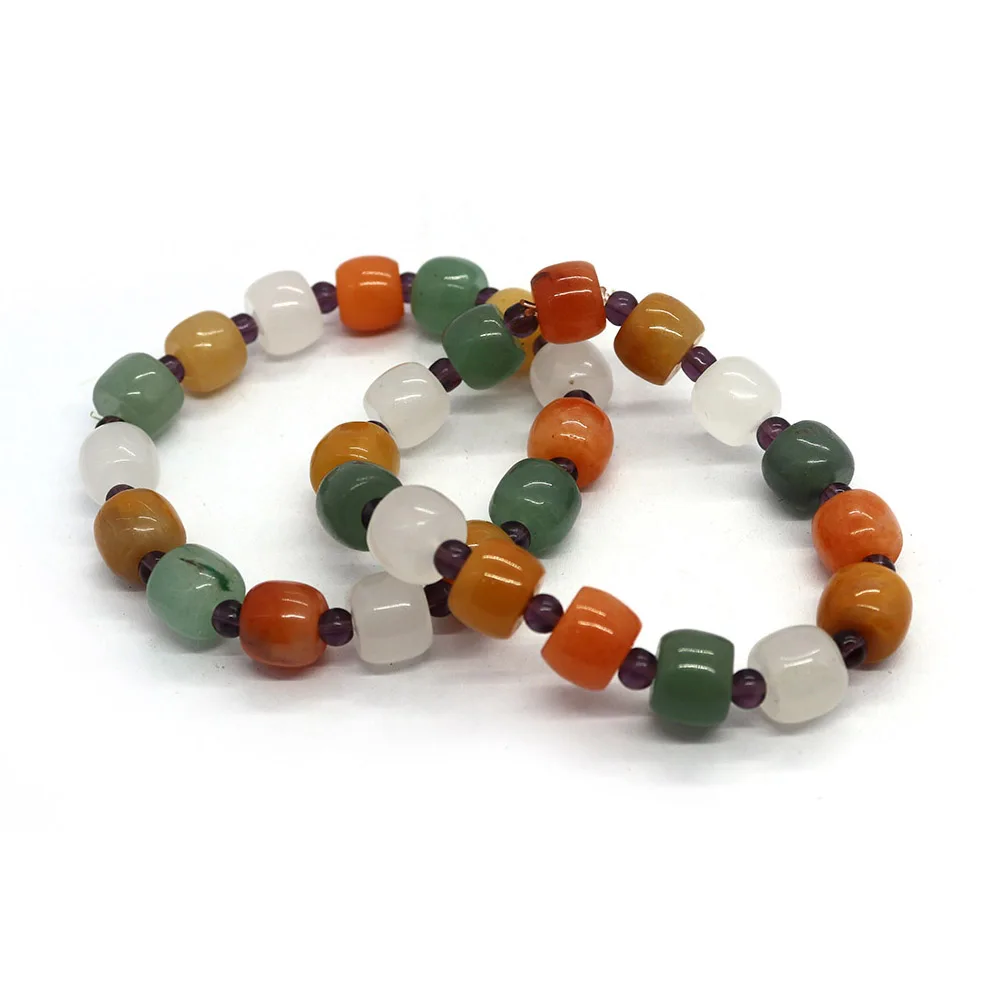 

Natural Stone Bracelet Cylindrical Bead Color Loose Bead Necklace Accessories DIY Charm Jewelry Making Supplies Gift