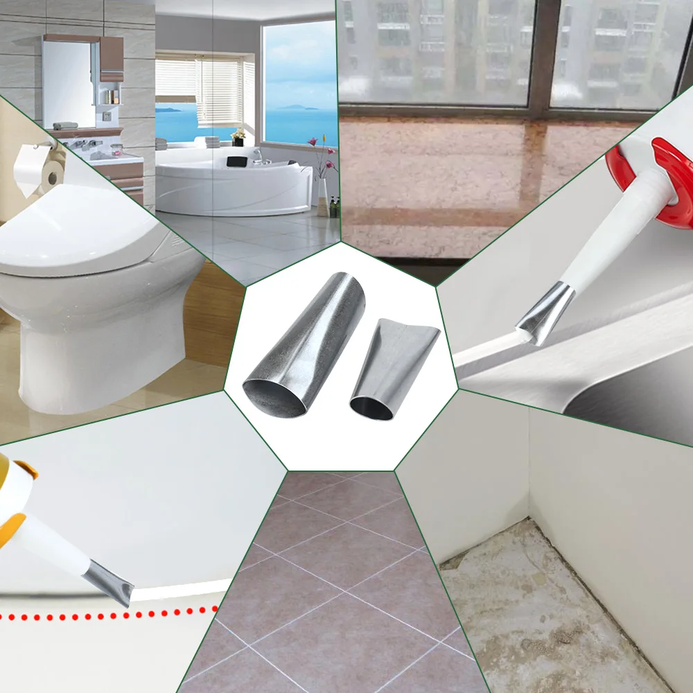 

14PCS Glue Remover Scraper Finishing Tool Caulk Nozzle Stainless Steel Applicator Tool Applicator Caulking Finisher Glue