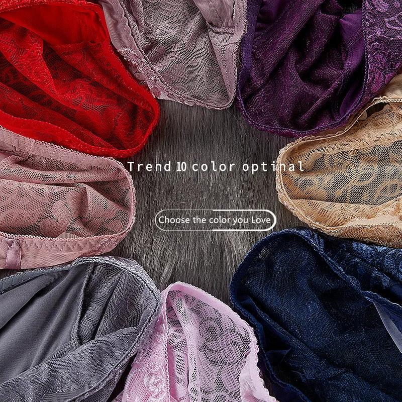 Женские кружевные трусы большого размера бесшовные плюс нижнее белье для женщин