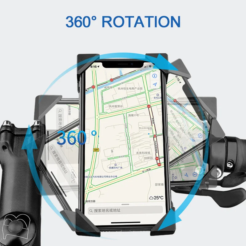 

360 Degree Rotating Bicycle Mobile Phone Holder Handlebar Mirror Mount Stand USB Charger Motorcycle Bracket Mount Phone Holder