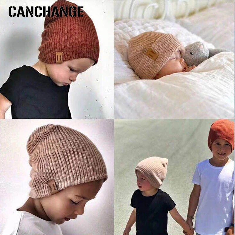 Fashion Brand Winter Beanies For Baby Kids Winter Hats Boys Girls Skullies Beanies Children Knitted Elastic Gift Accessories