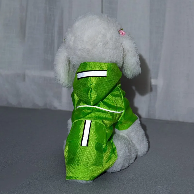 Двухслойный дождевик с капюшоном для домашних животных собаки карманами и