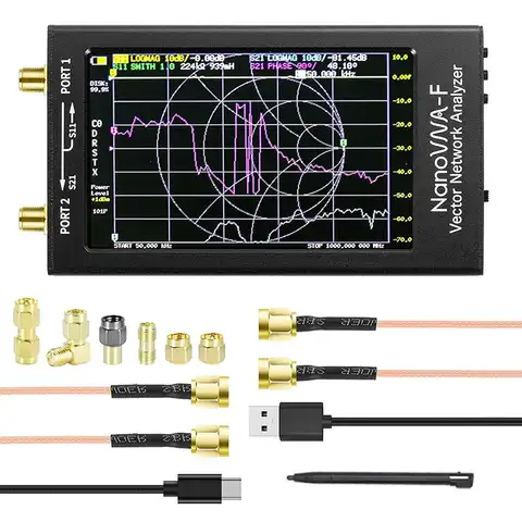 Векторный сетевой анализатор Nanovna-F 10 кгц-1.5 ГГц, анализатор антенны HF VHF UHF, ЖК-экран 4,3 дюйма