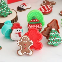 34 pcs christmas cookie cutter for gingerbread xmas cookie molds set fondant stamp cake tools pastry and bakery accessories