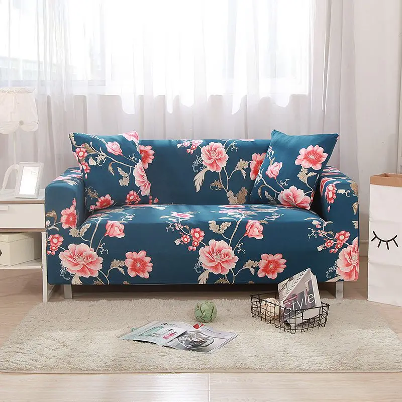 

Plaid Elastic Polyester Sofa Covers for Living Room Flower Knitted Fabric Furniture Slipcovers Protector 1/2/3/4 Seater