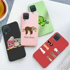 Милый чехол с мультяшным ленивцем для Samsung A12, мягкий матовый чехол карамельного цвета из ТПУ для Samsung Galaxy A12 A 12, силиконовый чехол для телефона