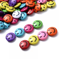 50pcslot colorful round flat acrylic beads cute loose spacer beads for jewelry making bracelet necklace diy handmade craft