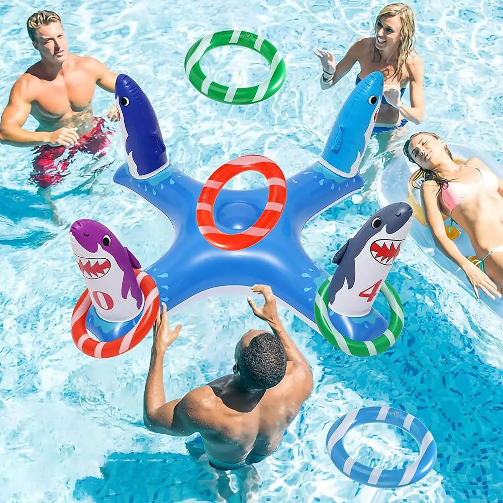 

Iatable Ring Throwing Ferrule Iatable Ring Toss Pool Game Toy With 6PCS Rings Kids Outdoor Pool Beach Fun Summer Water Toy