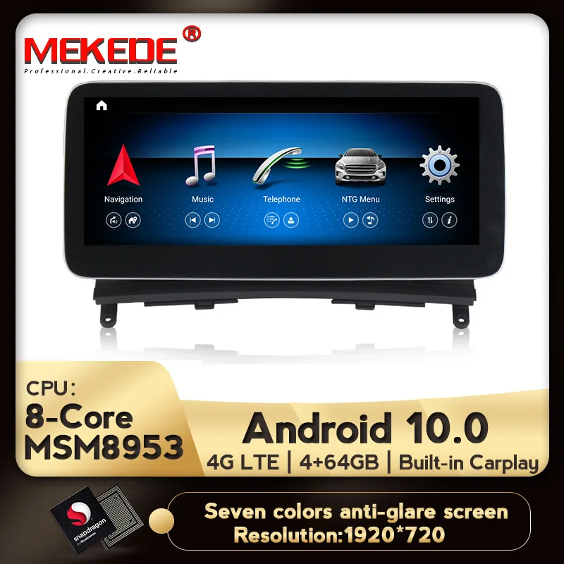 

NEW!!android 10.0 4G+64G 4G LTE 2din car gps navigation radio player for Mercedes benz C Class W204 2008-2010 wifi BT carplay