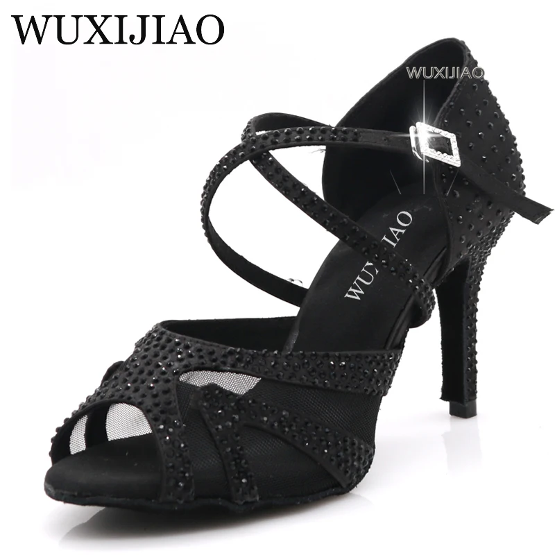 High Heel Black Rhinestone Dance Shoes Latin Dance Shoes