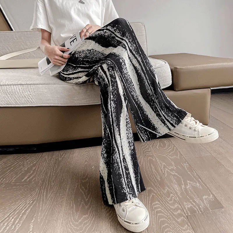 

Broad-legged trousers women high waist sagging summer thin 2021 new loose straight-tube casual floor chiffon pants