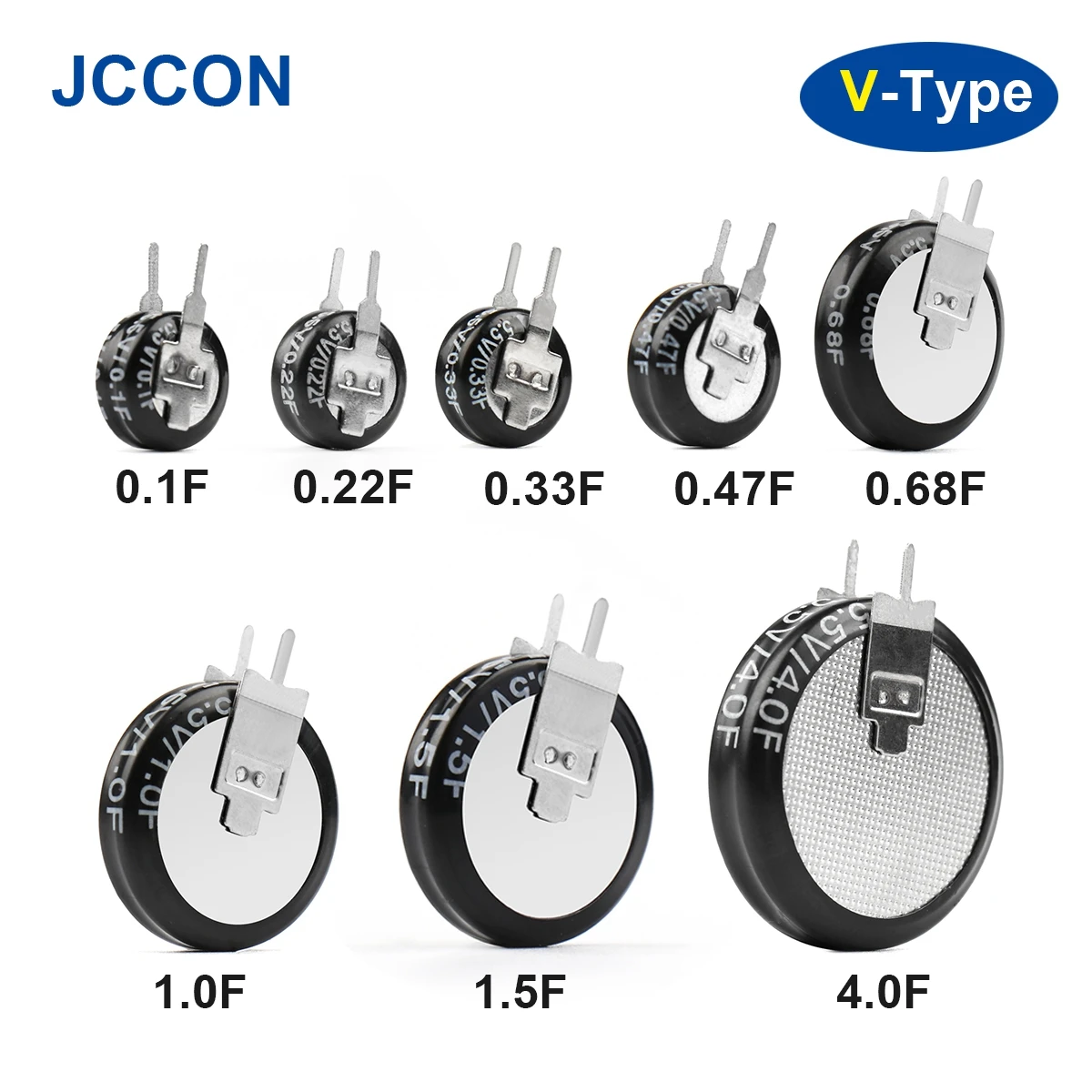 

5.5V Super Capacitor V-Type Supercapacitor 0.1F 0.22F 0.33F 0.47F 0.68F 1F 1.5F 4.0F Super Farad Capacitor Button Capacitance