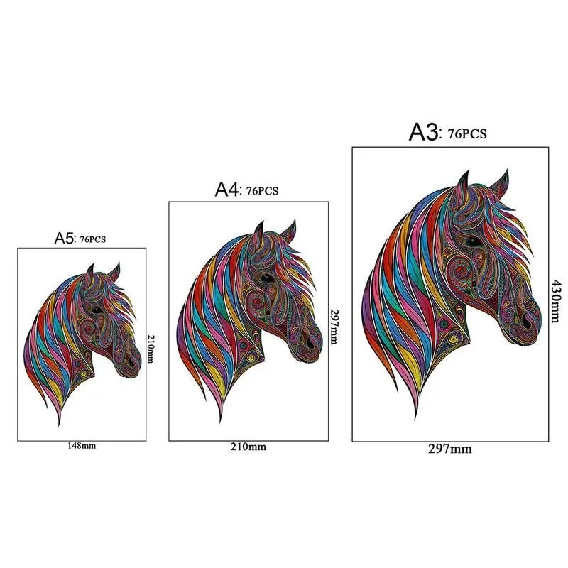 Деревянные пазлы с мультяшной лошадью сделай сам животными игра для детей и