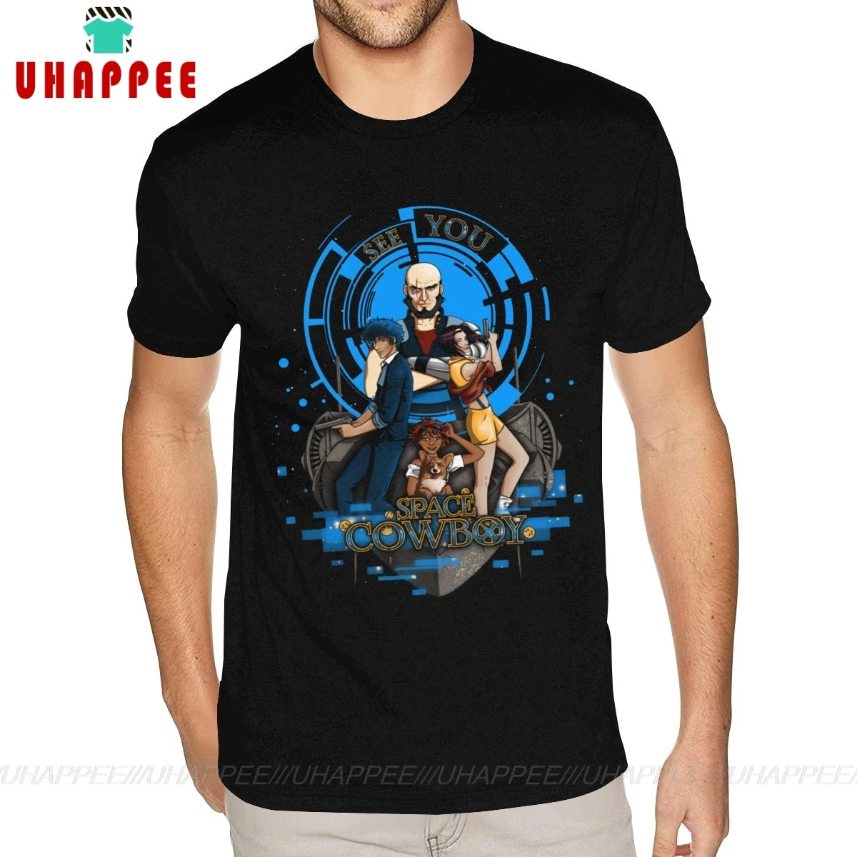 Футболки с принтом Cowboy Bebop 5XL рубашки в стиле бойфренда ретро стиле|Мужские