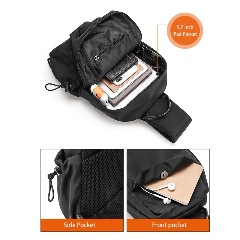 LAORENTOU Мужская нагрудная сумка повседневные сумки через плечо дорожная слинг для