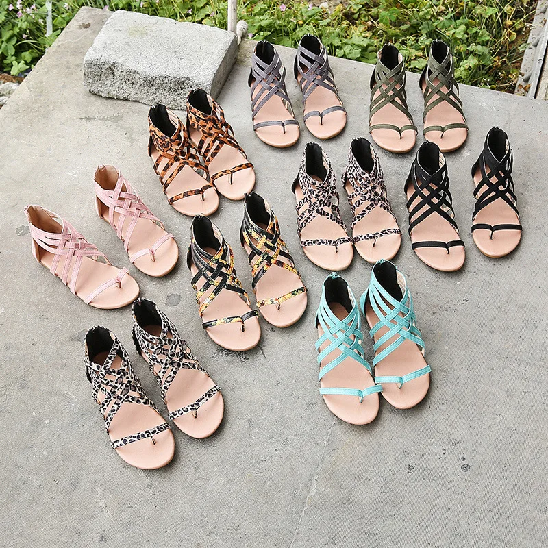 

Ms. Explosion Models Outdoor Sandals 2021 Summer Open-toed Woven Comfortable Non-slip Shoes Casual Flat Roman Sandals Ms. 43