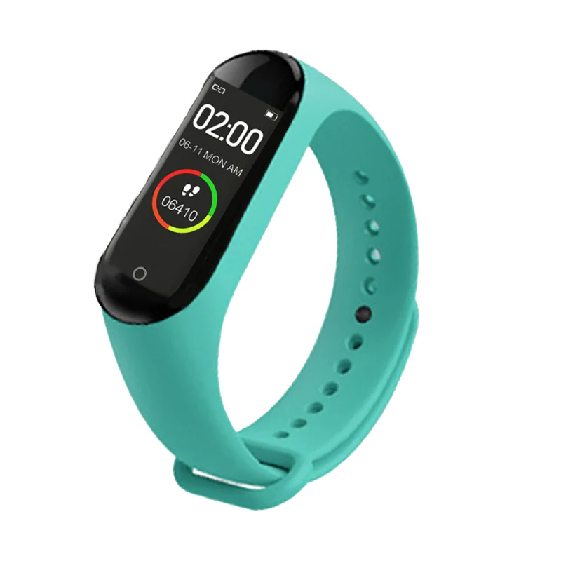 Cyan-Blue Первоклассные новые умные часы M4, спортивные часы, браслет для сна, кровяного давления, IP67, водонепроницаемые, шагомер, умные часы для женщин, для IOS, Android - Цвет: Cyan-Blue