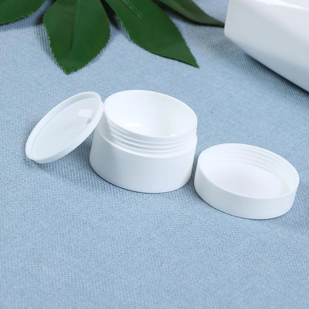

White face cream Refillable Bottles Pot Box Plastic Matte Cream Jar Cosmetic Container Makeup Face Cream Jar Pot Container 5-30g