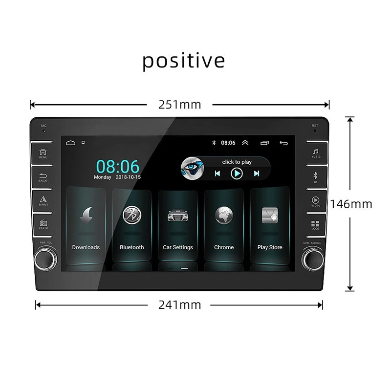 1 Din Android 8 10 дюймов пресс экран Автомобильный стерео аудио плеер gps FM радио wifi BT USB MP5