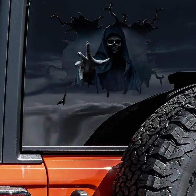 

Car Sticker 3D Reflective Skull Decal Auto Trunk Window Decorative Truck Covers For Car Stickers Auto Creative Exterior R4R3
