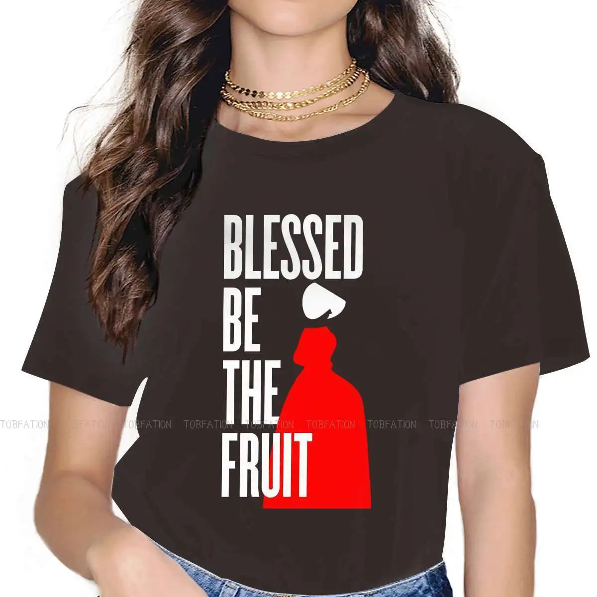 

Blessed be the Fruit 5XL TShirt for Girl The Handmaid's Tale Offred New Design Graphic T Shirt Short Sleeve Ofertas