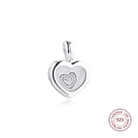 fits pandora charms bracelets 925 sterling silver heart floating locket beads charms for women silver charm jewelry making