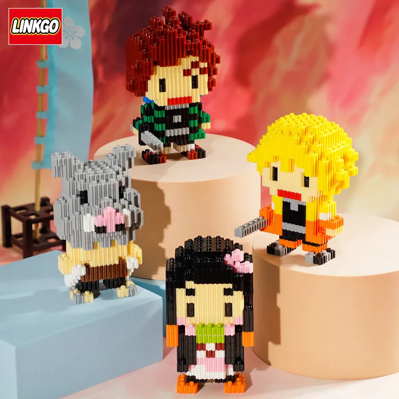 8 шт./лот Аниме фигурки рассекающих демонов строительные блоки Kamado Tanjirou Nezuko Inosuke