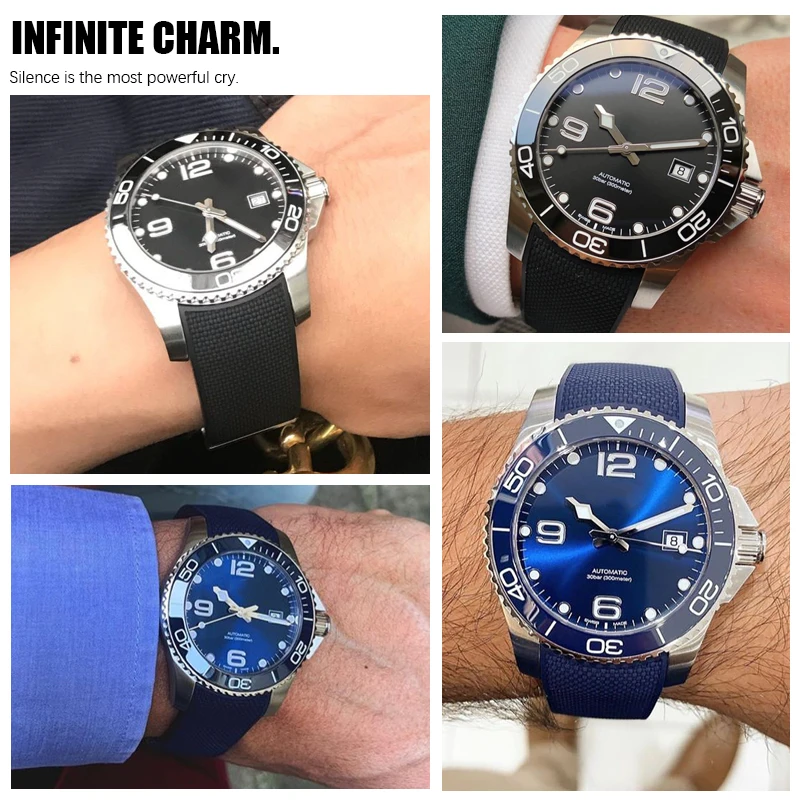 Ремешок для часов Longines CONQUEST HYDROCONQUEST водонепроницаемый браслет мягкий резиновый