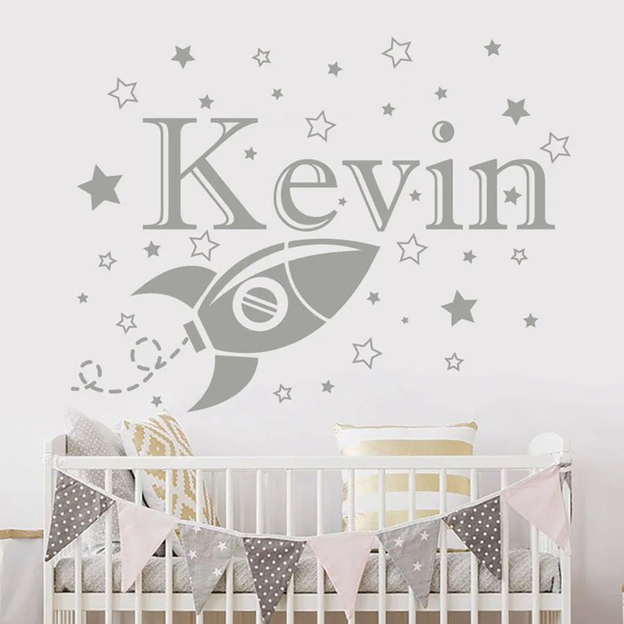 

Наклейки на стену с именем для мальчиков, персонализированные Переводные картинки со звездами, декор для детской, спальни, детской комнаты, домашней гостиной, Y012