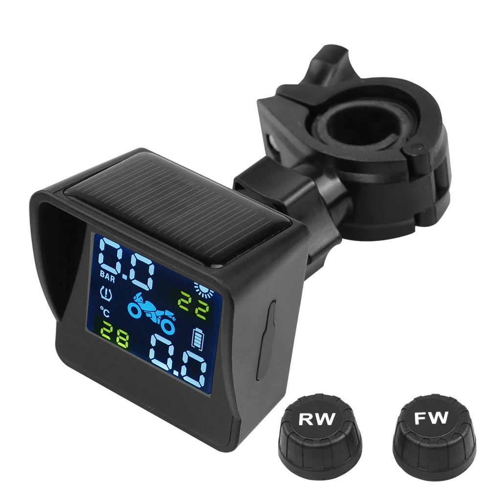 Система контроля давления в шинах мотоцикла с 2 внешними датчиками TPMS голосовой