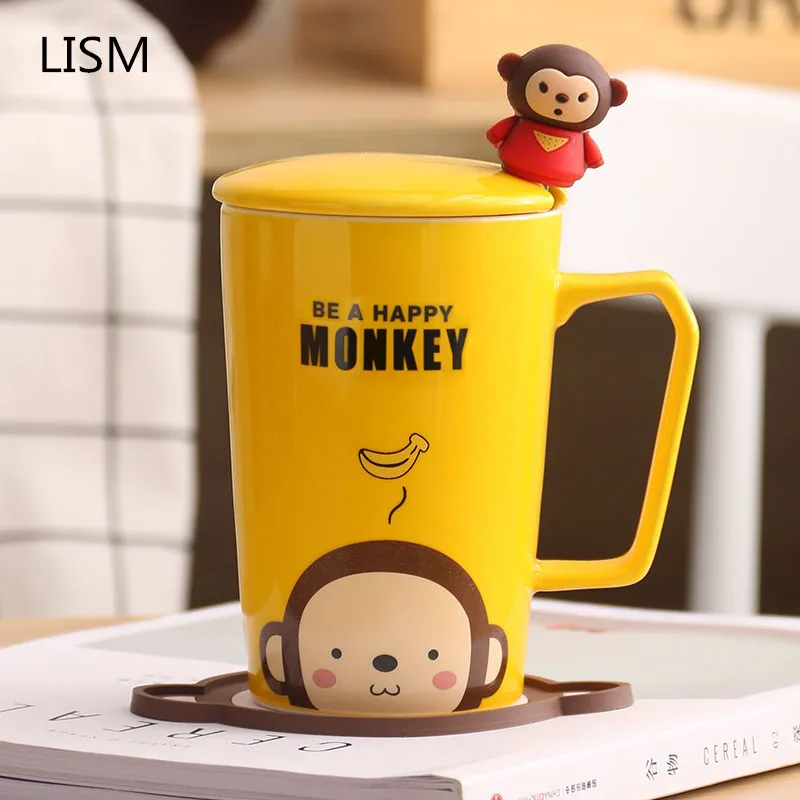 Креативные милые кружки керамические домашняя мультяшная кружка для пары молока