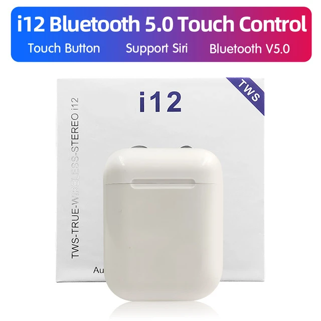 i12 white with box Беспроводные наушники с Bluetooth 5,0, оригинальные наушники Macaron i12 TWS, сенсорная стерео гарнитура, спортивные наушники для смартфона - Цвет: i12 white with box