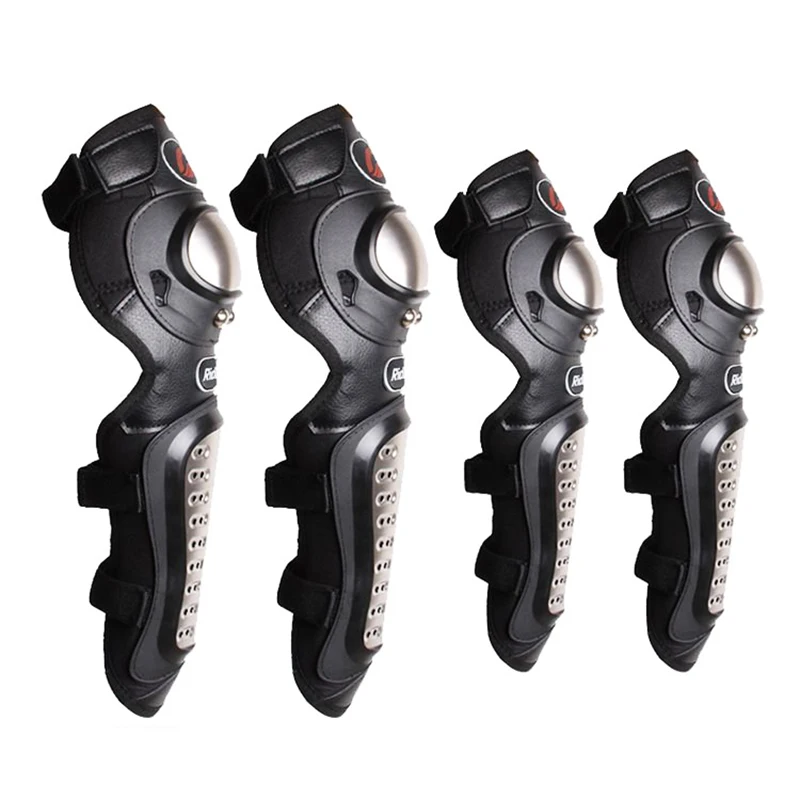 

Комплект для мотоцикла, защитные накладки на колено и локти, защитные накладки из нержавеющей стали, защитное снаряжение для гоночных велос...